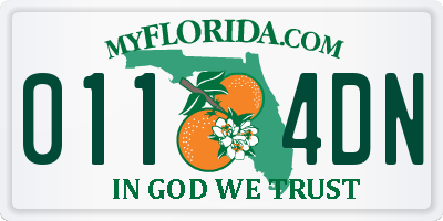 FL license plate 0114DN