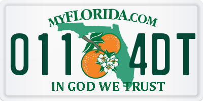 FL license plate 0114DT