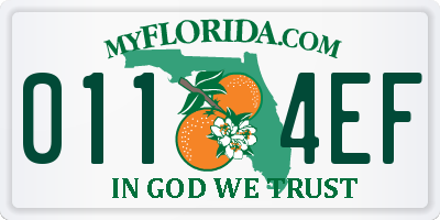 FL license plate 0114EF