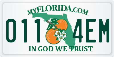 FL license plate 0114EM