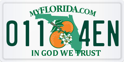 FL license plate 0114EN