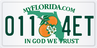 FL license plate 0114ET
