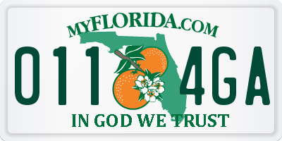 FL license plate 0114GA