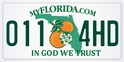FL license plate 0114HD