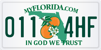 FL license plate 0114HF