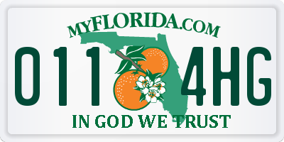 FL license plate 0114HG