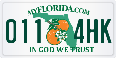 FL license plate 0114HK