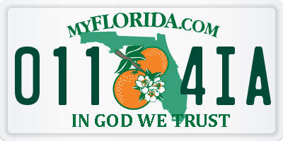 FL license plate 0114IA