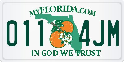 FL license plate 0114JM