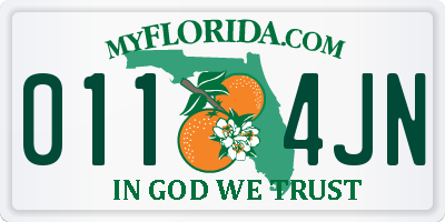 FL license plate 0114JN