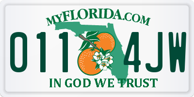 FL license plate 0114JW