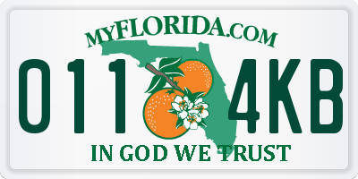 FL license plate 0114KB