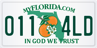 FL license plate 0114LD