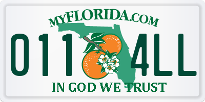 FL license plate 0114LL