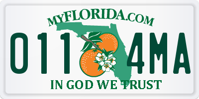 FL license plate 0114MA