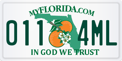 FL license plate 0114ML