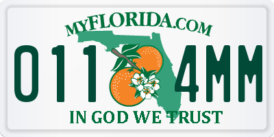 FL license plate 0114MM