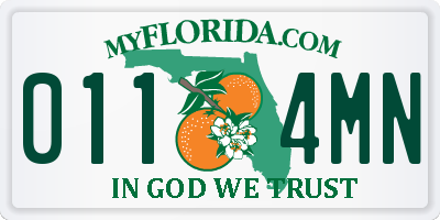 FL license plate 0114MN
