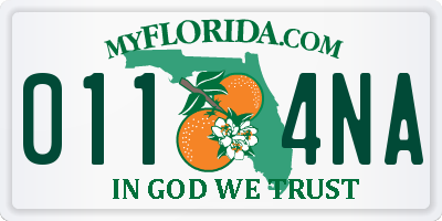 FL license plate 0114NA