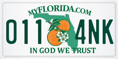 FL license plate 0114NK