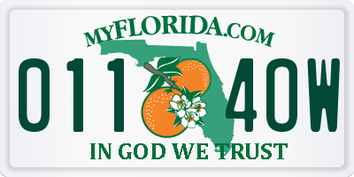 FL license plate 0114OW