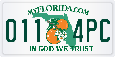 FL license plate 0114PC