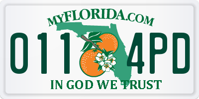 FL license plate 0114PD