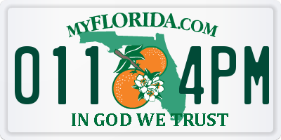 FL license plate 0114PM