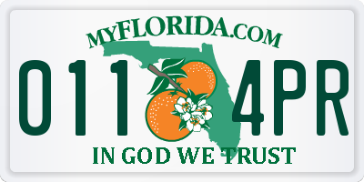 FL license plate 0114PR