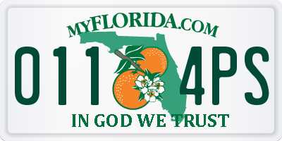 FL license plate 0114PS
