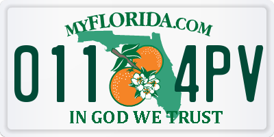 FL license plate 0114PV