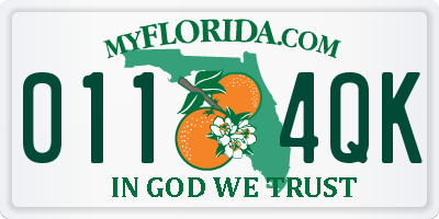 FL license plate 0114QK