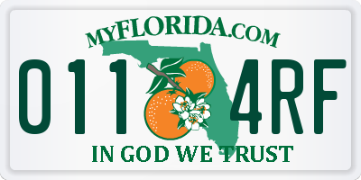 FL license plate 0114RF