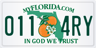FL license plate 0114RY