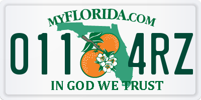 FL license plate 0114RZ