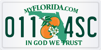 FL license plate 0114SC