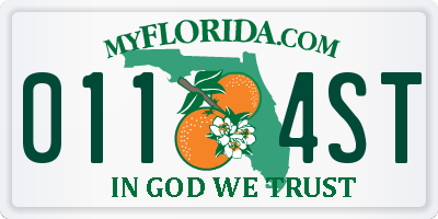 FL license plate 0114ST