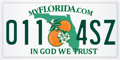 FL license plate 0114SZ