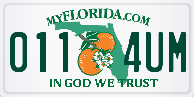 FL license plate 0114UM
