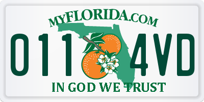 FL license plate 0114VD