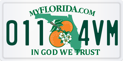 FL license plate 0114VM