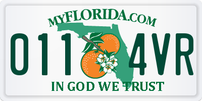 FL license plate 0114VR