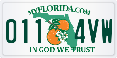 FL license plate 0114VW