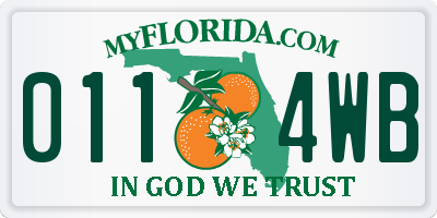 FL license plate 0114WB