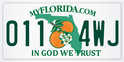 FL license plate 0114WJ