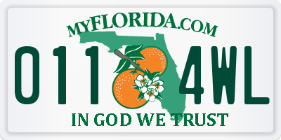 FL license plate 0114WL
