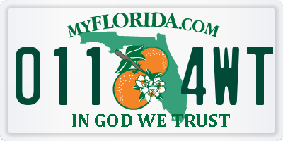 FL license plate 0114WT