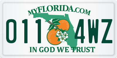 FL license plate 0114WZ