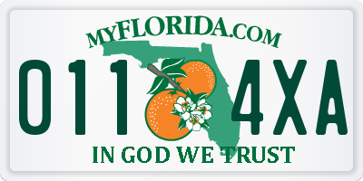 FL license plate 0114XA