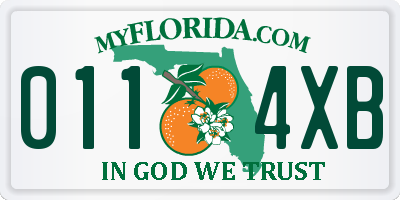 FL license plate 0114XB